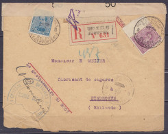 Env. Recommandée Affr. N°140+141 Càd "POSTES MILITAIRES BELGIQUE 8 /9 VII 1917/ BELGIË LEGERPOSTERIJ 8" Pour EINDHOVEN H - Belgisch Leger