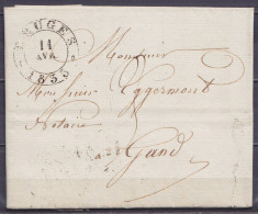 L. Càd Noir BRUGES /11 AVR. 1835 Pour GAND - Port "3" (au Dos: Càd Arrivée GAND) - 1830-1849 (Independent Belgium)