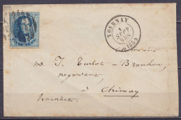 Env. Affr. N°11A P120 Càd TOURNAY /4 SEPT. 1859 Pour CHIMAY (au Dos: Càd Partiel Arrivée CHIMAY) - 1858-1862 Medaillen (9/12)