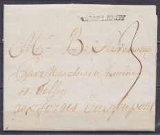 L. Datée 5 Mai 1792 De CHARLEROY Pour Forges De NEUPONT "par Marche En Famenne Et Tellin" - Pte Griffe "CHARLEROY" (H12) - 1714-1794 (Oostenrijkse Nederlanden)