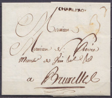 L. Datée 31 Août 1777 De CHARLEROY Pour Marchand De Vin à BRUXELLES - Pte Griffe "CHARLEROY" (H9) - Port "3" - 1714-1794 (Oostenrijkse Nederlanden)