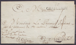 L. Datée 24 Décembre 1809 De CHARLEROI Pour NIVELLES - Griffe "86/ CHARLEROY" (H20) - Port "4" - 1794-1814 (French Period)