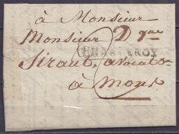 L. Datée 1e Septembre 1813 De CHARLEROI Pour MONS - Griffe "CHARLEROY" (H16) - Port "2" - 1794-1814 (French Period)