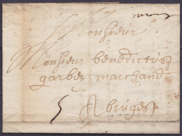 L. Datée 7 Novembre 1705 De MONS Pour BRUGES - Man. "mons" - Port "5" - 1794-1814 (Franse Tijd)