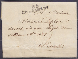 L. Datée 10 Janvier 1807 De CHARLEROI Pour BRUXELLES - Griffe "86/ CHARLEROY" (H19) - Port "3" - 1794-1814 (Période Française)