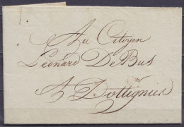 L. Datée 13 Vendemiaire An 8 (5 Octobre 1799) De BRUGES - Pour DOTTIGNIES - Concerne L'Emprunt Forcé - Voir Texte - 1794-1814 (Periodo Frances)
