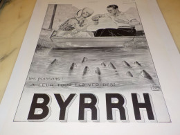 ANCIENNE PUBLICITE  LES POISSONS ET BYRRH  1932 - Publicités