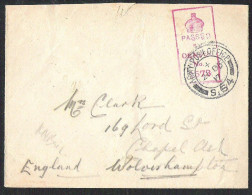 WWI 1917 Letter From Soldier On Active Service To GB. Army Post Office Cancellation And British Censormark - Marcophilie