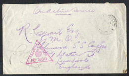 WWI 1915 Letter From Soldier On Active Service To GB. Field Post Cancellation And British Censormark - Marcofilia