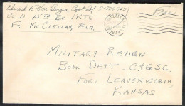 USA WWII 1944 Letter From Soldier (Free) On Active Service To Fort Leavenworth, Kansas  - Guerre Mondiale (Seconde)