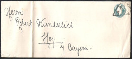 GREAT BRITAIN Postal Stationery Michel U 17 B To HOF A. SAALE (Germany)  - Postwaardestukken