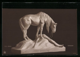AK V. D. Horst, Die Skulptur Verlassen, Pferd Mit Kämpfer  - Esculturas