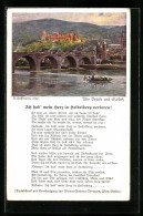 Künstler-AK Heinrich Hoffmann: Heidelberg, Alte Brücke Und Schloss, Liedtext Ich Hab Mein Herz...  - Sonstige & Ohne Zuordnung