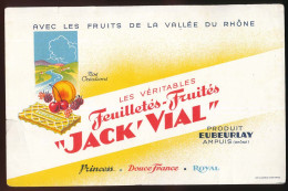 Buvard 20,9 X 13.4 EUBEURLAY (Ampuis Rhône) Les Feuilletés Jack'Vial Avec Les Fruits De La Vallée Du Rhône - Süssigkeiten & Kuchen