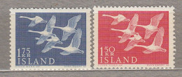ICELAND ISLAND Birds Swans 1956 MNH(**) Mi 312-313 #Fauna506 - Unused Stamps