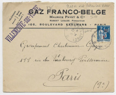 PAIX 1FR50 SURCHARGE 1FR SEUL LETTRE AMBULANT PARIS A CLAMECY 21.4.41 C + GRIFFE VILLENEUVE SUR YONNE COTE 70€ - Railway Post