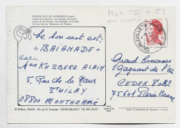 LIBERTE 2FR20 ROUGE CARTE DES ARDENNES AMBULANT CHARLEVILLE A PARIS 17.9.1986 A NON SIGNALE - Correo Ferroviario