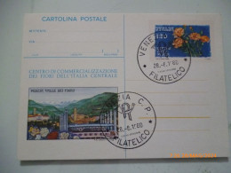 Cartolina Postale "CENTRO  COMMERCIALIZZAZIONE DEI FIORI PESCIA" 1980 Annulli Filiatelici - 1981-90: Marcophilia