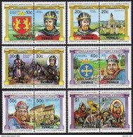 Tuvalu Nanumaga 23-28 Ab Pairs, MNH. Michel 13-24. British Monarchs, 1984. - Tuvalu (fr. Elliceinseln)