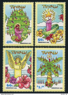 Tuvalu 653-656, MNH. Mi 674-677. Christmas 1993. Candle, Flowers,palm Tree,angel - Tuvalu (fr. Elliceinseln)