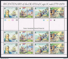 Tuvalu 114-117 Sheet, MNH. Michel 101-104 Bogen. Captain James Cook, 1979. - Tuvalu