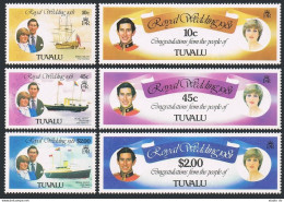 Tuvalu 157-162, MNH. Mi 145-150. Prince Charles, Lady Diana Wedding 1981. Ships. - Tuvalu