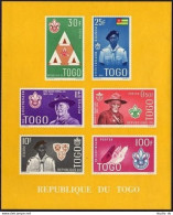 Togo 406a-406d Sheets,MNH. Boy Scouting 1961.Lord Baden-Powell,Daniel C.Beard. - Togo (1960-...)