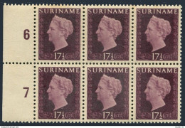 Surinam 223 Block/6, MNH. Michel 297. Definitive 1948. Queen Wilhelmina. - Surinam