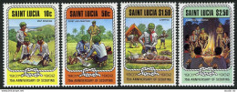 St Lucia 587-590,MNH.Michel 582-585. Scouting,75th Ann.1982.Map Reading,Aid, - St.Lucia (1979-...)