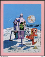 St Lucia 500, MNH. Michel 493 Bl.21. IYC-1979. Walt Disney Space Scenes, 1980. - St.Lucia (1979-...)