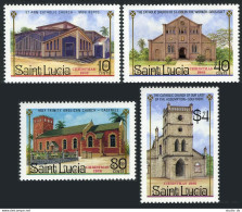 St Lucia 867-870,871,MNH.Michel 877-880,Bl.52. Christmas 1986.Churches. - St.Lucia (1979-...)