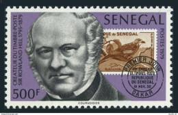 Senegal 511,MNH.Michel 704. Sir Rowland Hill,1979.Bird Abyssinian Roller. - Senegal (1960-...)