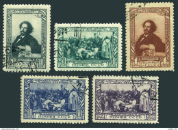 Russia 952-956, CTO. Mi 932A-936A. Ilya E. Repin-100, 1944. Paintings. Cossacks. - Used Stamps