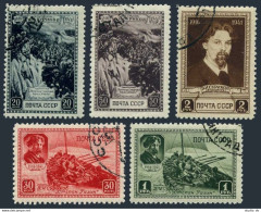 Russia 845-849, CTO. Mi 814-818. Vasili Surikov, Painter,1941. Suvorov,the Alps. - Used Stamps