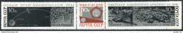 Russia 3274-3276a Strip, MNH. Michel 3296-3298. Luna-9,1966. Diagram Of Flight. - Unused Stamps