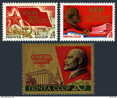 Russia 4902-4904, 4905, MNH. Mi 5033-5037. 26th Communist Party Congress, 1981. - Neufs