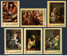 Russia 4262-4267,4268, MNH. Mi 4301-4306,Bl.99. Foreign Paintings, 1974. J.David - Unused Stamps