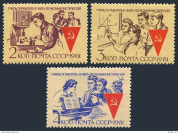 Russia 2530-2532,MNH.Michel 2537-2538,2553. Communist Labor Teams 1961. - Ungebraucht