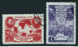 Russia 1508-1509,CTO. Bellingshausen,Lasarev Antarctic Expedition-130,1950.Ships - Used Stamps
