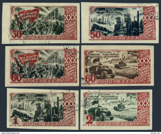 Russia 1183-1188 Imperf, CTO. Mi 1162B-1187B. October Revolution, 30th Ann. 1947 - Usati