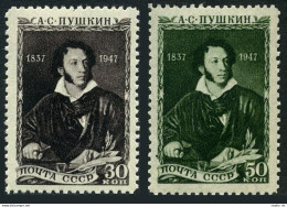 Russia 1121-1122, MNH. Michel 1109-1110. Aleksander S. Pushkin, Poet. 1947. - Nuovi