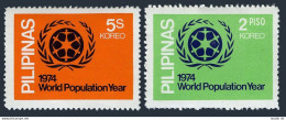 Philippines 1237-1238,MNH.Michel 1107A-1108A. World Population Year,1974. - Philippines