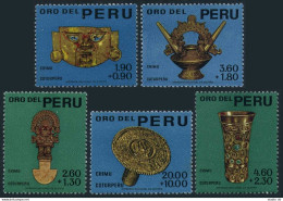 Peru B1-B5,MNH.Mi 669-673. Gold Objects, 12-13th Centuries Chimu Culture, 1966. - Perù