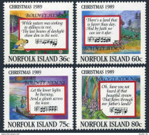 Norfolk 462-465, MNH. Michel 467-470. Bounty Hymns, 1989. Vessel, Flowers. - Norfolk Island