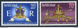 Norfolk 229-230, MNH. Michel 212-213. QE II Coronation 25th Ann. 1978. - Norfolkinsel