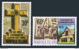 Norfolk 190-191, MNH. Michel 173-174. St Barnabas Chapel Centenary, 1975. - Ile Norfolk