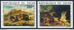 Niger C215-C216, MNH. Michel 381-382. Delacroix, 1973. Prowling Lioness,Tigress. - Níger (1960-...)