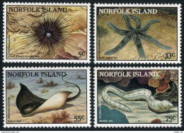 Norfolk 377-380, 380a, MNH. Mi 377-380,Bl.9. Sea Urchin, Starfish,Eagle Ray,1986 - Isola Norfolk