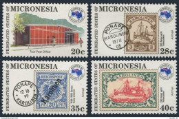 Micronesia 21,C4-C6,MNH.Michel 24-27. AUSIREX-1984.Truk Post Office,Ships. - Micronesia