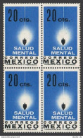 Mexico 924 Block/4, MNH. Michel 1120. Mental Health, 1962. Plumb-line. - Mexique